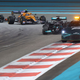 A photo of the safety car leading the F1 cars round Abu Dhabi.